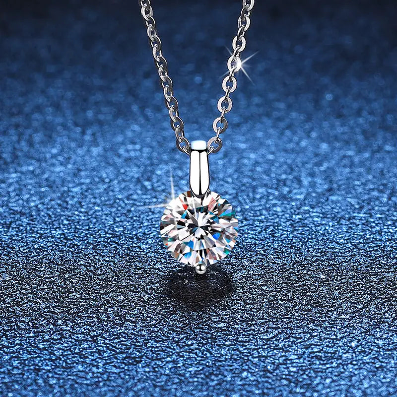 3Ct Round Cut Diamond Solitaire Drop Pendant For Her