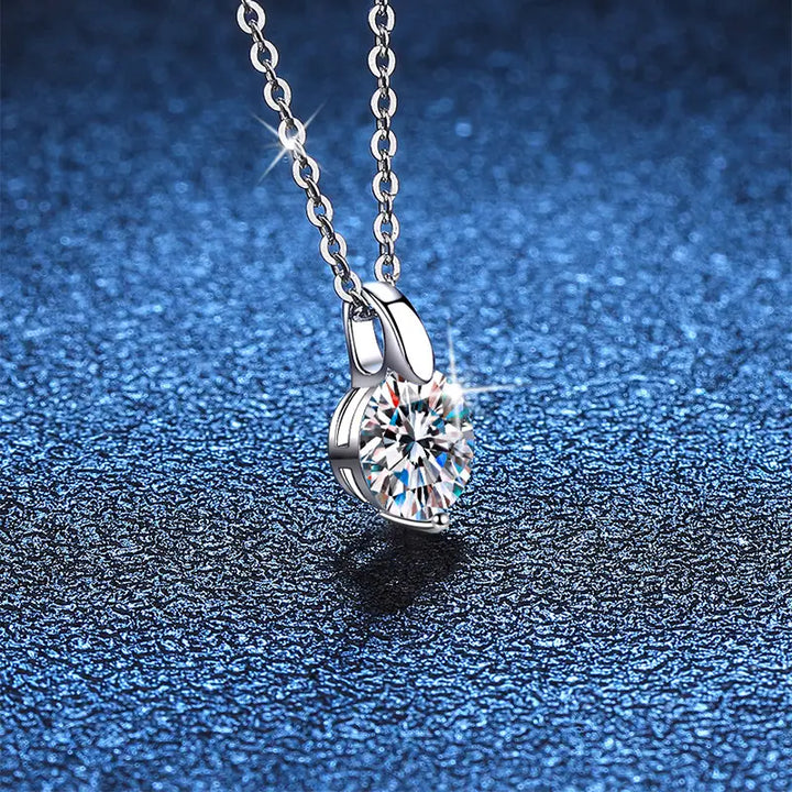 3Ct Round Cut Diamond Solitaire Drop Pendant For Her