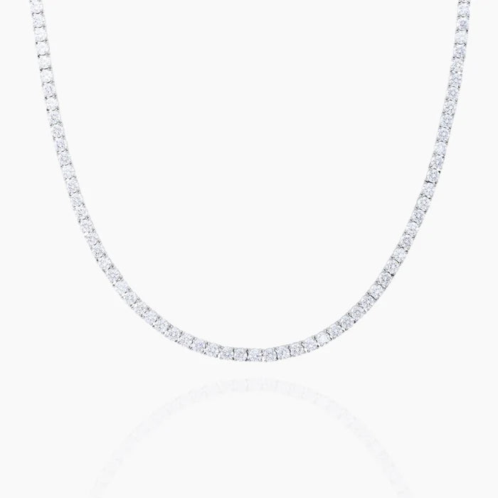 19Ct Round Cut VS1 Diamond Tennis Necklace For Him